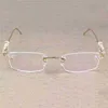 20% de réduction pour les créateurs de luxe Vintage Leopard Rimless Clear Stone Lunettes transparentes Cadre Lunettes Hommes Accessoires Oculos Lunettes 6384Kajia