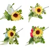 Dekorativa blommor Fake Sunflower Floriculture Package Artificial Flower Decoration For Living Room American Retro Table Furnishings