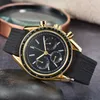 Nouveau Omega Designer luxe montre pour hommes Quartz Vintage trois yeux cadran chronographe montres classiques hommes montres