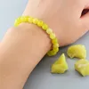 Link Armbanden Natuurlijke Citroen Jades Armband Gele Stenen Kralen Voor Mannen Vrouwen Gem Bangle Elastische Sieraden Gift Liefhebbers