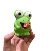 Groda som sticker ut tungnyckningens dekomprimering Toys Little Dinosaur Large Eye Frog Pinch Spring Back Toys For Stress Reduction Axiety Toys For Kids