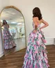 Floral Print Prom Dress 2k24 Strapless Corset Bodice Lady Pageant Winter Formal Evening Cocktail Party Hoco Gala Gown Sherri Mother of the Bride Layered Tiered Skirt