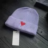 패션 Amis Cashmere 따뜻한 모자 여성 디자이너 Beanie Cap Ski A-Line A-Line 자수 헴 남자 니트 콜드 하티 히트