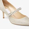 Mode Femmes Sandales BING PUMP 65 mm Italie Délicat Bouts Pointus Cristal Bride À La Cheville Or Blanc Particules Paillettes Designer Robe De Soirée Sandale Talons Hauts EU 35-43