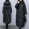 Damen Trenchcoats Winter Oversize warmer Entendaunenmantel weibliche X-Long Jacke mit Kapuze Cocoon Style Dicke Parkas