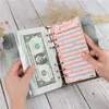 Leather Marble Pattern Notebook Binder Budget Planner Money Organizer Cash With 6 Ring Cover