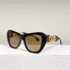 Högkvalitativa fashionabla solglasögon toppdesigners F's Cat's Eye Metal ins samma typ av platta netröd live