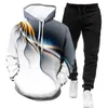 2023 Two Piece Set Tracksuit Homens Com Capuz Zipper Hoodies e Calças Outono Inverno Suéter Outfit Homens Roupas Casuais Sportswear Ternos 201109