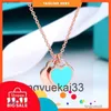 T home 925 Silver Necklace Rose Gold Enamel double heart small love heart-shaped pendant necklace for girlfriend and best friend DI58