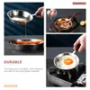 Poêles en acier inoxydable Wok Poêle à frire à l'huile Pot chauffant Mini oeuf Petits oeufs Poêle à long manche Pots individuels