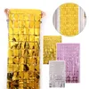 Party Decoration Square Sequined Laser Rain Curtain Wedding Birthday Bakgrund 1m 2M Stage Color Mirror 11 Färger DIY