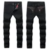 2019 Herren Straight Slim Fit Biker Jeans mit Reißverschluss Herrenbekleidung Distrressed Hole Streetwear Style Luxus Robin Jeans219J