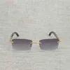 Designer de luxo de verão óculos de sol vintage Homens de madeira natural búfalo chifre sem armação de orgulho Óculos mulheres para acessórios ao ar livre Oculos Square Gafas 012nkajia