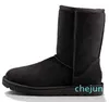 Slipper-Plattform, Fell, flauschige Stiefel, Damen, Schwarz, Braun, Kastanie, Australien, Winterstiefel, kurz, Damen, Ultra Mini Mid, Schaffell