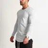 T-shirts pour hommes Mode t-shirt à manches longues hommes Sporting T-shirt Hommes Fitness Solide col rond Gymnases Bodybuilding Tshirt homme 230404