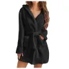 Winter Sleepwear Women Plush Lundage Robe Soft Moving Pajamas Warm Shower Spa Rrome Bathrobe Sleep Liegown Dression