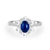 Bagues de cluster 925 Argent 1ct Forme d'oeuf Fond uni 5 7 Sucre Bean Mode Polyvalent Bague Bijoux Mariage Femme