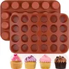 Stampi per muffin in silicone 24 tazze Mini stampo per cupcake, stampi da forno in silicone antiaderenti per torte muffin, cupcake, cioccolato 1223105