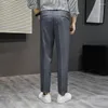 Men's Suits Spring Summer Brand Men's Formal Trousers Mid Straight Ankle-Length Smart Casual Social Suit Pants For Men