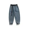 Neue Herbst- und Winterwäsche Vintage Casual Persönlichkeit Gürtel Trendy Jeans Herrenmode Leggings