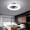 Ventilateurs de plafond modernes LED intelligents avec lumières télécommande pour la maison chambre à manger salon 220v noir blanc lampe intérieure