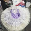 Traje de balé profissional roxo para o palco para meninas para crianças, saia fofa de cisne lake performance