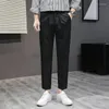 Men's Suits Spring Summer Brand Men's Formal Trousers Mid Straight Ankle-Length Smart Casual Social Suit Pants For Men