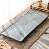 Teaware Sets Zen Style Stone Tea Tray Water Draining Boat For Kungfu Set Reservoir Serving Trays Rectangle Heavy Multi Size