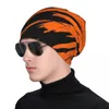 Berety tygrysy print bengal pomarańczowy czarny wzór zwierzęcy dzianinowy czapkę czapki golfowe czapki mężczyźni kobiety