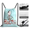 Backpack My Bike-Pee Wees Big Adventure Drawstring Bag Riding Climbing Gym Pee Wee Bike Cartoon