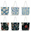 Вечерние сумки Красивые растительные женские эко-красивые красочные цветочные принты Сумки на заказ Модные сумки большого размера для покупок Толстая веревочная сумка через плечо