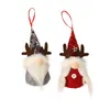 Décorations de Noël 2pcs Chapeau de Fée Couple Poupée Sans Visage Nain Peluche Fête Ornement Pendentif Arbre