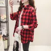 Women's Blouses Shirts Brand Casual Women's Plaid Shirt Autumn Boutique Ladies Losse blouse en tops vrouwelijke blouses met lange mouwen 230404