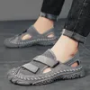 Sandalen Mesh Heren Zomer Mode Outdoor Strand Visser Schoenen Leer Casual Platform Mannelijke Slippers Wandelen Luxe Sport