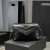 Bolsa de designer de alta qualidade moda luxo sacola de couro preto saco do mensageiro corrente ombro diagonal clássico aleta bolsa feminina 5a