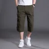 Mäns shorts Sommaren Män baggy lti poet last raka shorts byxor manlig lång armé grön khaki män lös kort plus storlek 5xl z0404