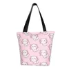 Shopping Bags Recycling Cute Axolotls Bag Women Canvas Shoulder Tote Durable Salamander Animal Groceries Shopper