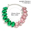 Collier ras du cou en cristal en forme de gouttelette d'eau épissé de couleur verte et rose pour femmes, collier court tendance sur le cou, accessoires cadeau