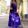 Vestidos casuais 40# vestido de impressão de fogo mulheres glitter maxi sexy sexy colorido tanque sem mangas vintage manto femme femme