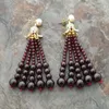 Dangle Earrings Beautiful Garnet Pink Freshwater Pear Zircon Pave