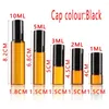 Storage Bottles 50PCS 1ML 2ML 3ML 5ML 10ML Roll On Glass Bottle Amber Essential Oil Thin Vials Sample Test