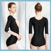 Dameshoeders stretchy controle shapewear bodysuit met rits mouw vrouwen lichaam shaper spandex slank ondergoed voor verpleegkunde