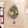 Wandklokken Europese stijl Retro Light Luxe Woonkamer Home Clock American Fashion Network Red Rood