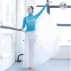 Stage Wear 540 Degree Chiffon Skirt Ballet Belly Classical Dance Women Long Skirts Dancer Practice Assorted Solid Purple