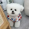 犬のアパレルペット服夏の花飛ぶ袖ベストショートスカートテディベア子犬猫かわいい卸売