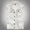 Men's Vests Brand Vest Male Denim Vintage Sleeveless Washed Jeans Waistcoat Man Cowboy Ripped Jacket Casual Men Size M-5XL