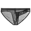 Underpants Men'S Mesh Transparent Elephant Nose Briefs Underwear Ultra Thin Split Open Sexy Triangle Pants Panties Lingerie