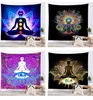 Arazzi Statua di Buddha indiano Meditazione 7 Chakra Arazzo appeso a parete Mandala Arazzi Panno da parete Yoga psichedelico appeso a parete