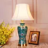 Lampade da tavolo Lampada in ceramica smaltata classica cinese Soggiorno Lampada da comodino Archaize Modello Rame Porcellana