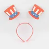 Venta al por mayor, palitos para el cabello para niños, diseño de bandera americana, diademas de corazón, accesorios para el cabello para bebés, regalos para niños